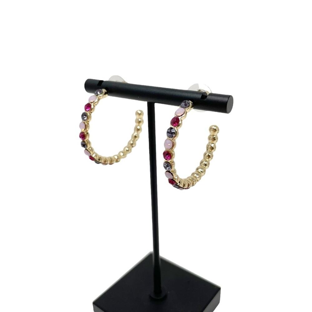 JTV Rhinestone Hoop Earrings - Picture 2 of 4